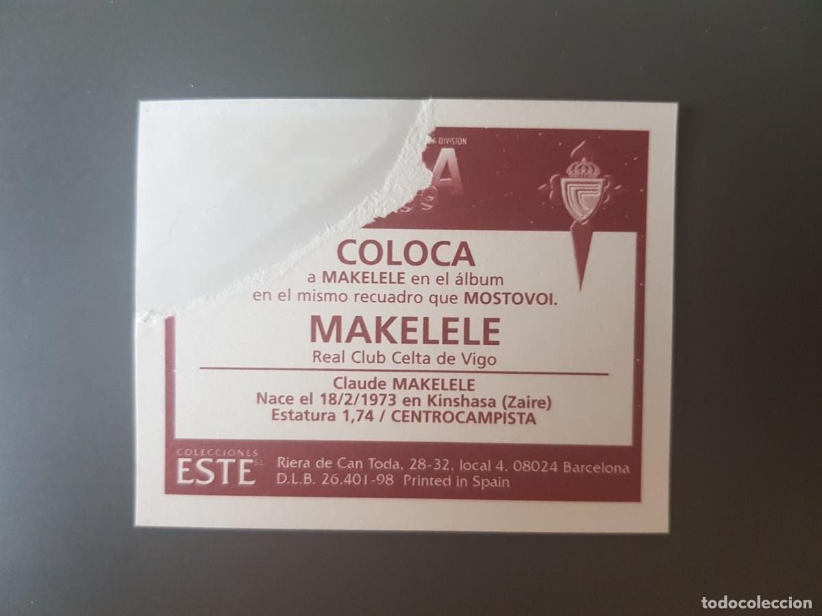 Cromos de f&uacute;tbol: MAKELELE COLOCA EN VENTANILLA CELTA LIGA ESTE 1998 1999 98 99 - Foto 2