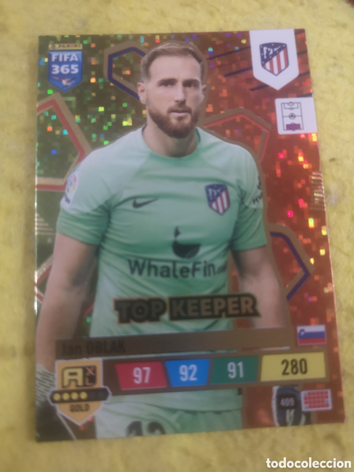 Cromos de f&uacute;tbol: ADRENALYN XL 2023 FIFA 365 TOP KEEPER 409 OBLAK ATLETICO DE MADRID