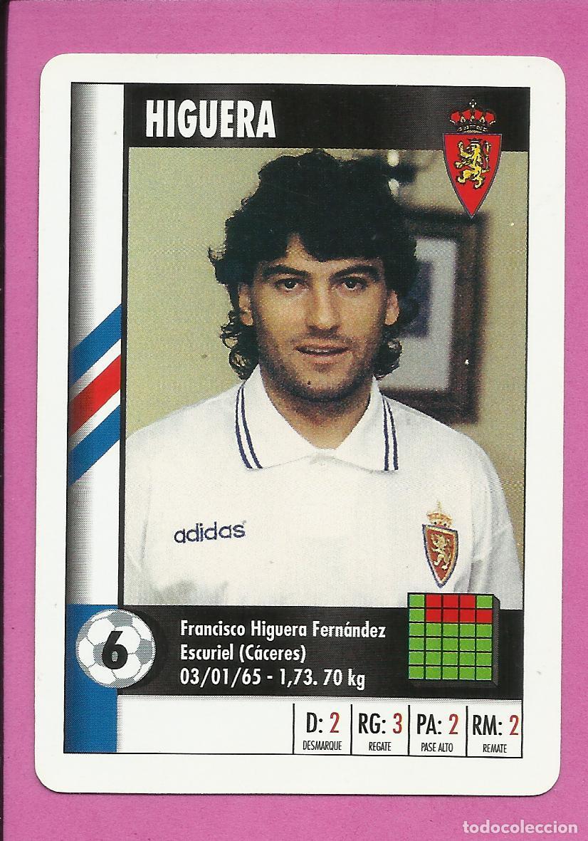 Cromos de f&uacute;tbol: CARTA HIGUERA (REAL ZARAGOZA) NAIPE HERACLIO FOURNIER SUPERGOL SUPER GOL MARCA 95 96 1995 1996