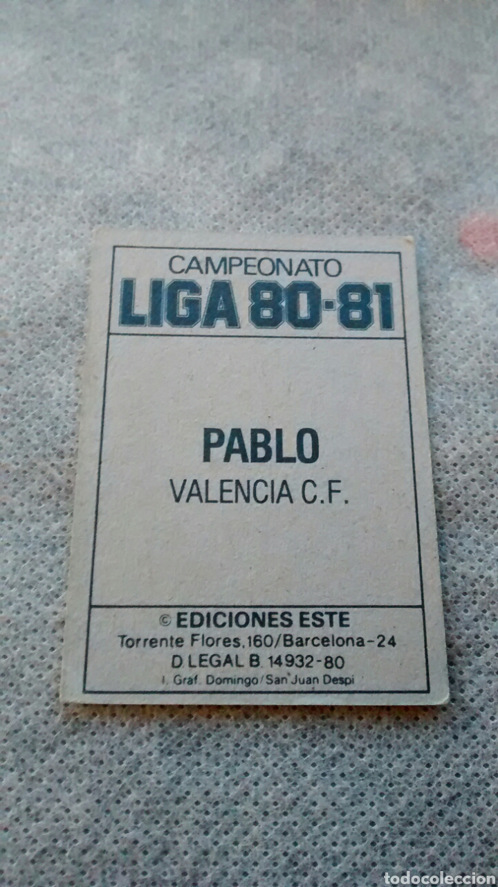 Cromos de f&uacute;tbol: 1980 80 81 1981 ESTE PABLO - Foto 2