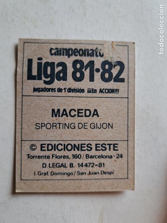 Cromos de f&uacute;tbol: ESTE 81-82 1981 1982 MACEDA SPORTING - Foto 2
