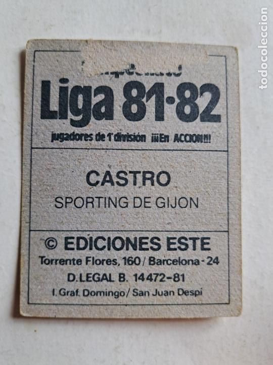 Cromos de f&uacute;tbol: ESTE 81-82 1981 1982 CASTRO SPORTING - Foto 2