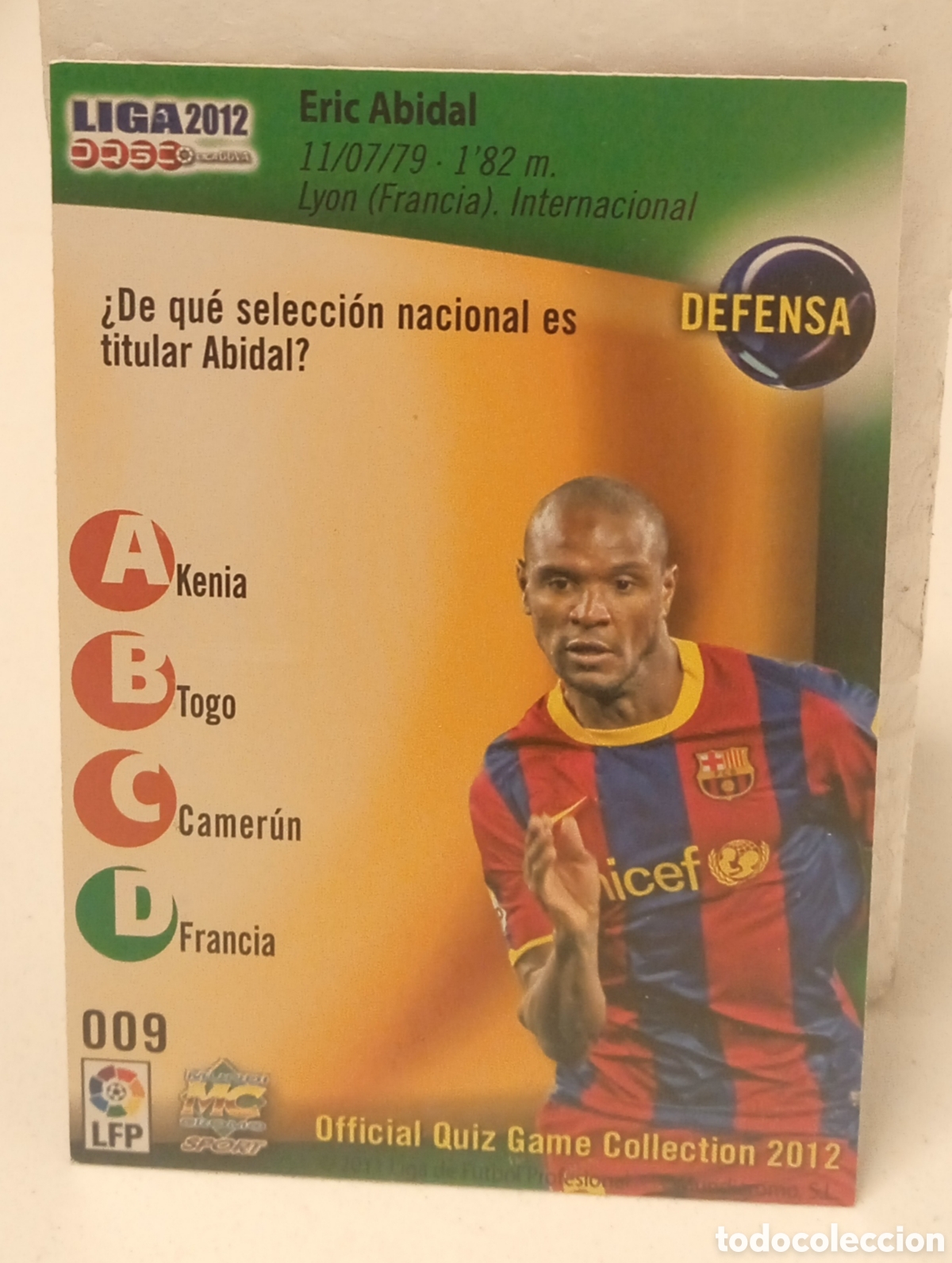 Cromos de f&uacute;tbol: ABIDAL - Foto 2