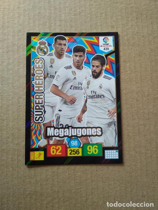 Cromos de F&uacute;tbol: 439 CEBALLOS ASENSIO ISCO MEGAJUGONES REAL MADRID CROMO ADRENALYN PANINI LIGA FUTBOL 2018-2019 18-19