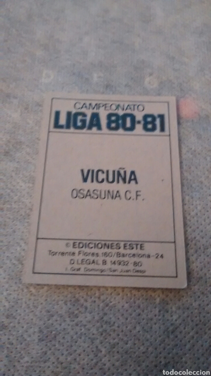 Cromos de f&uacute;tbol: 1980 80 81 1981 ESTE VICU&Ntilde;A - Foto 2
