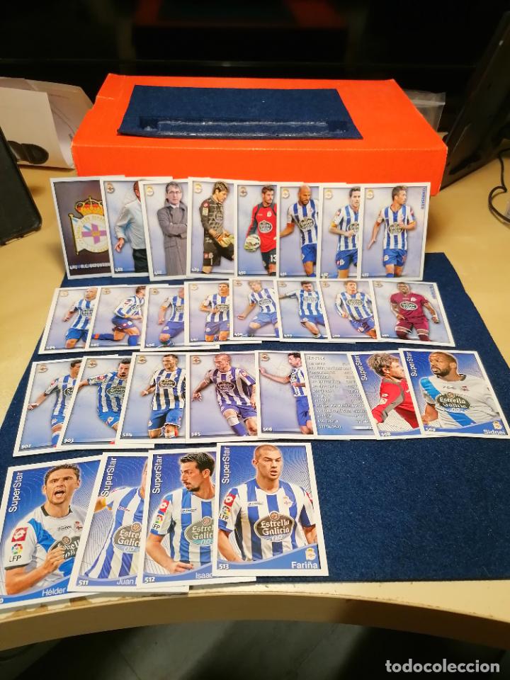 Cromos de f&uacute;tbol: LOTE COMPLETO 28 FICHAS DEPORTIVO FICHAS LIGA MUNDICROMO 2014 2015 14 15
