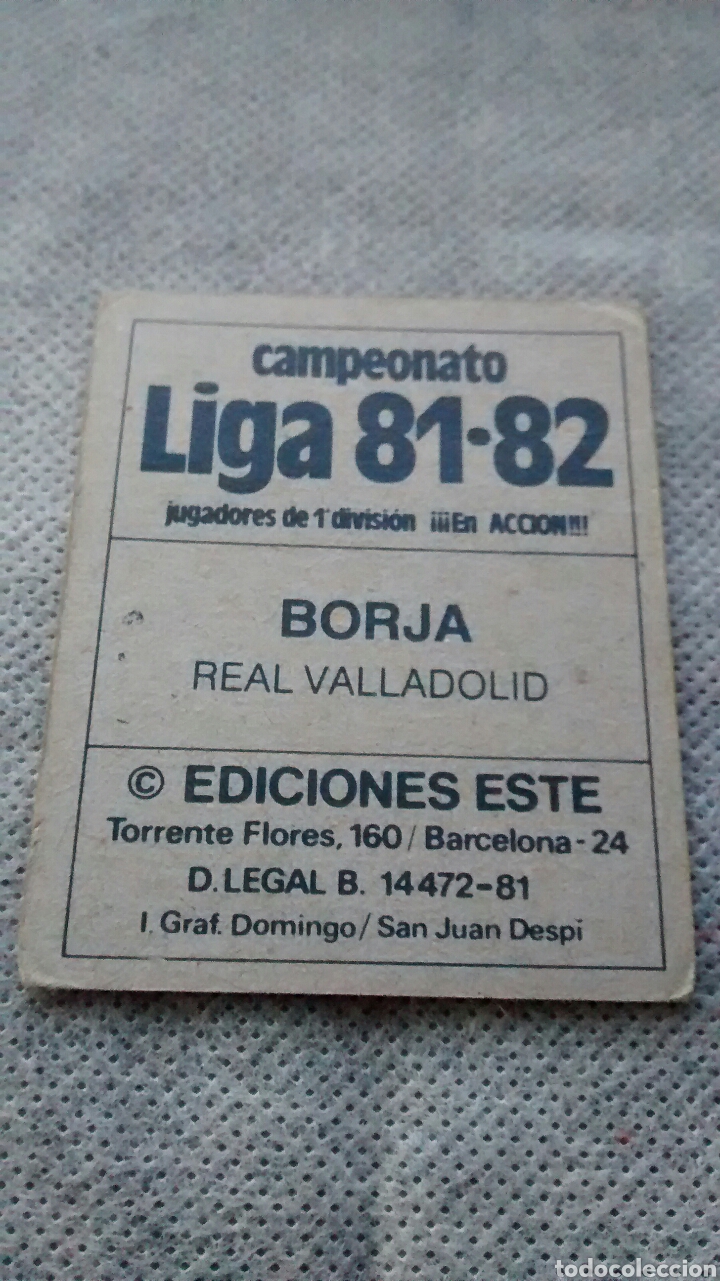 Cromos de f&uacute;tbol: 81 82 1981 1982 ESTE BORJA (A1) - Foto 2