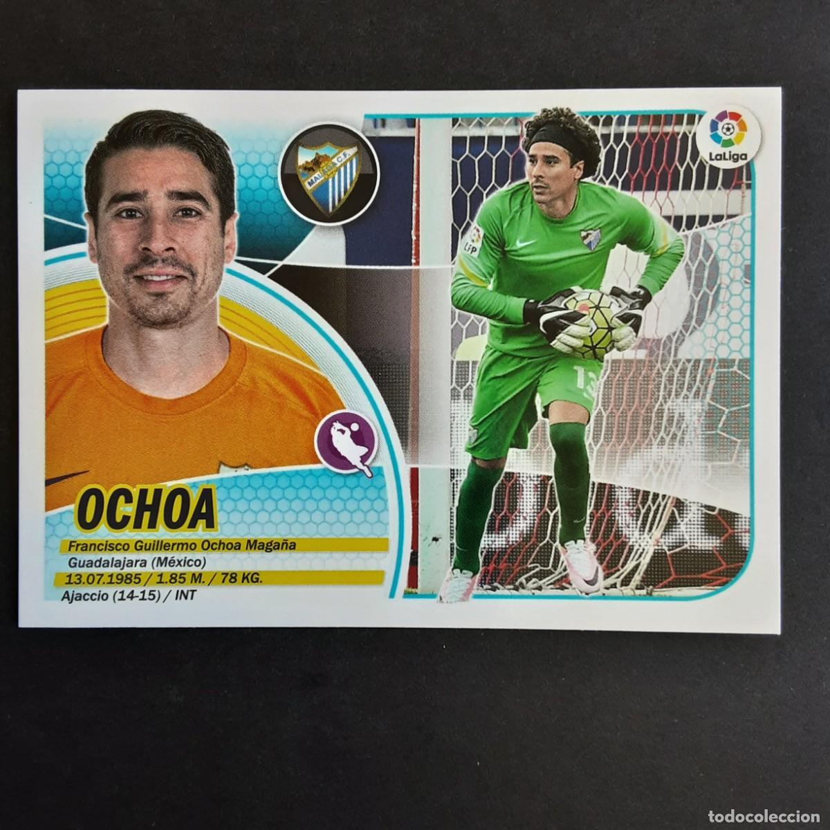 Cromos de f&uacute;tbol: CROMO LIGA 2016 2017 ESTE PANINI N&ordm;2 OCHOA-MALAGA LOGO VIEJO REDONDO NUNCA PEGADO
