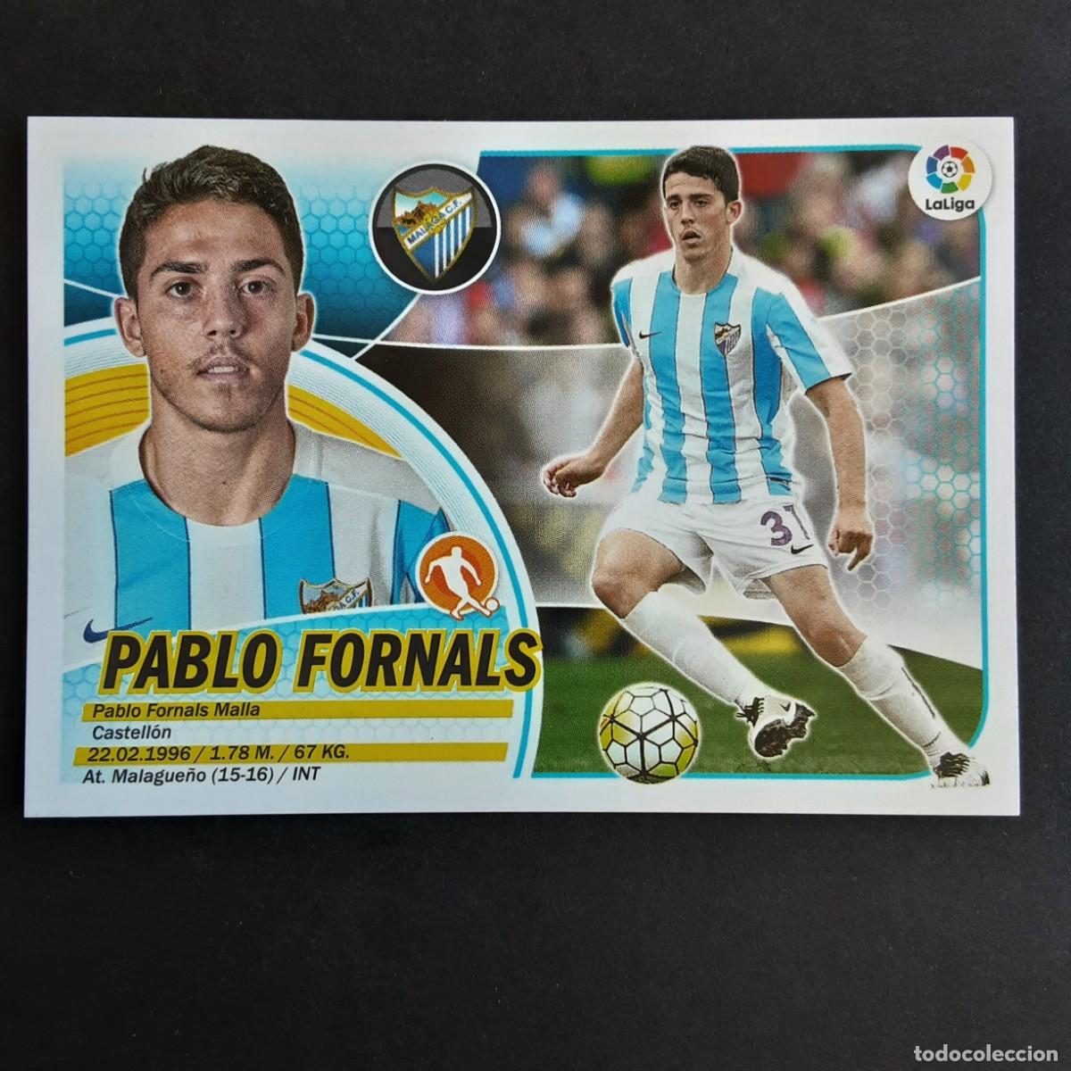 Football Stickers: CROMO LIGA 2016 2017 ESTE PANINI N&ordm;12A PABLO FORNALS-MALAGA LOGO VIEJO REDONDO NUNCA PEGADO