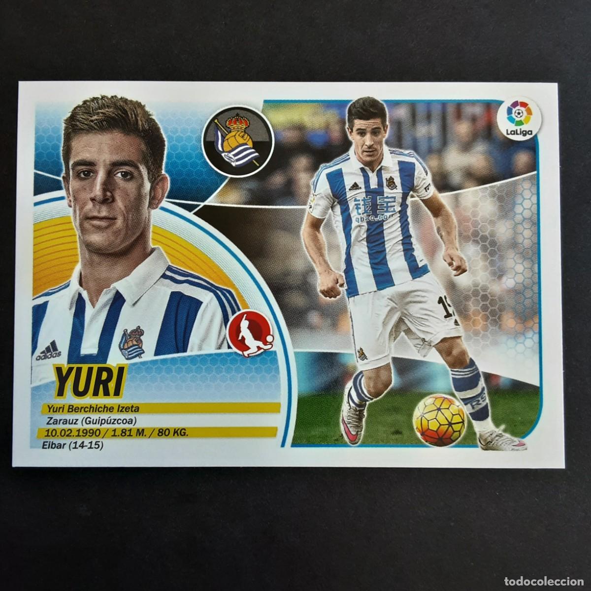 Football Stickers: CROMO LIGA 2016 2017 ESTE PANINI N&ordm;7A YURI-R.SOCIEDAD LOGO VIEJO REDONDO NUNCA PEGADO