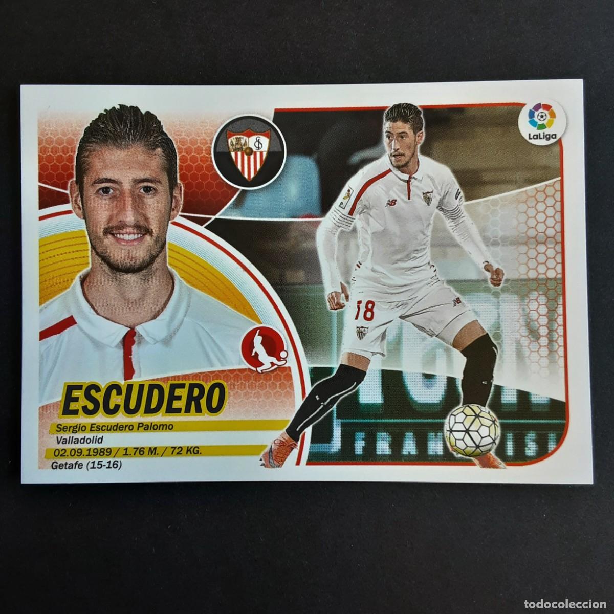 Cromos de f&uacute;tbol: CROMO LIGA 2016 2017 ESTE PANINI N&ordm;8B ESCUDERO-SEVILLA LOGO VIEJO REDONDO NUNCA PEGADO