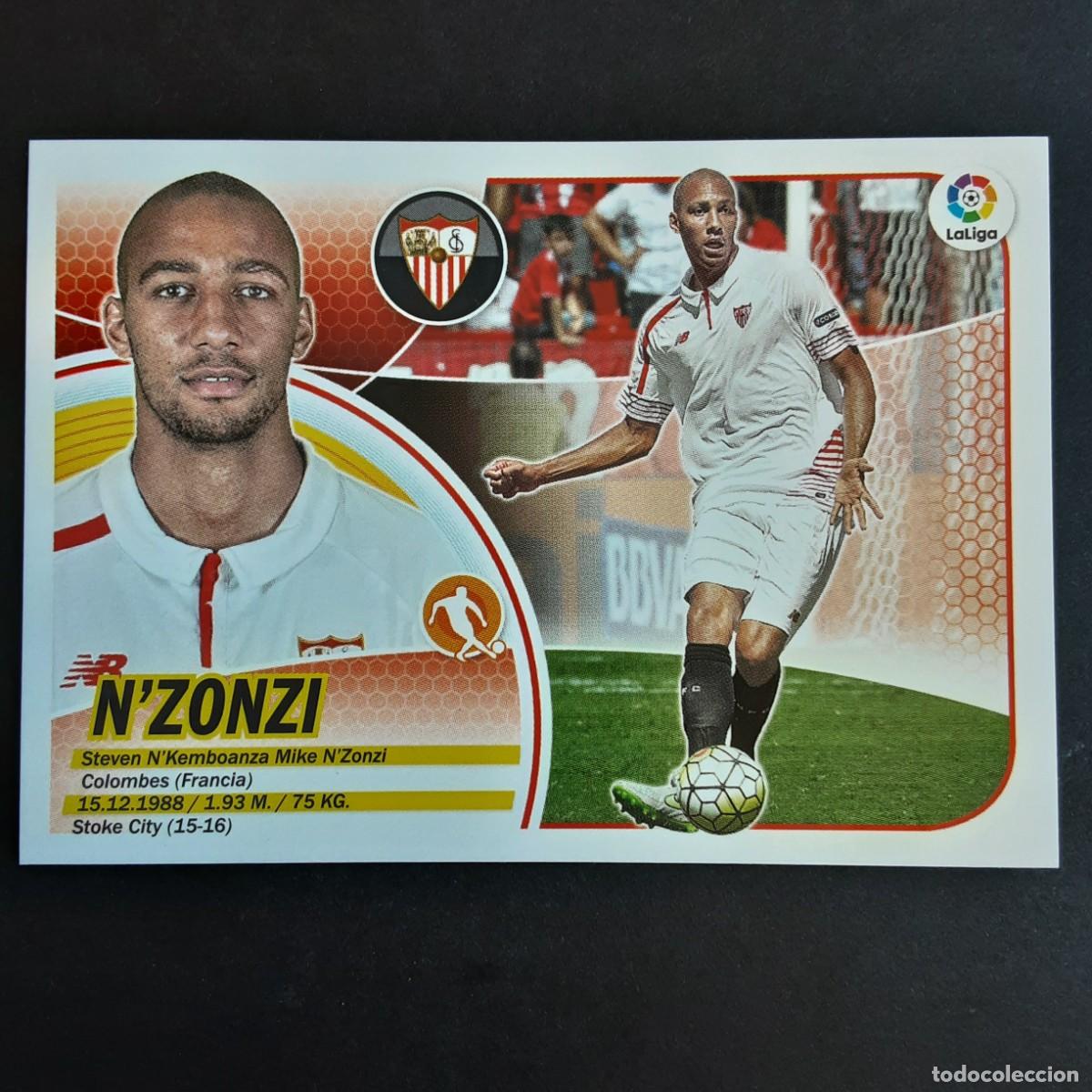 Football Stickers: CROMO LIGA 2016 2017 ESTE PANINI N&ordm;9 N'ZONZI-SEVILLA LOGO VIEJO REDONDO NUNCA PEGADO
