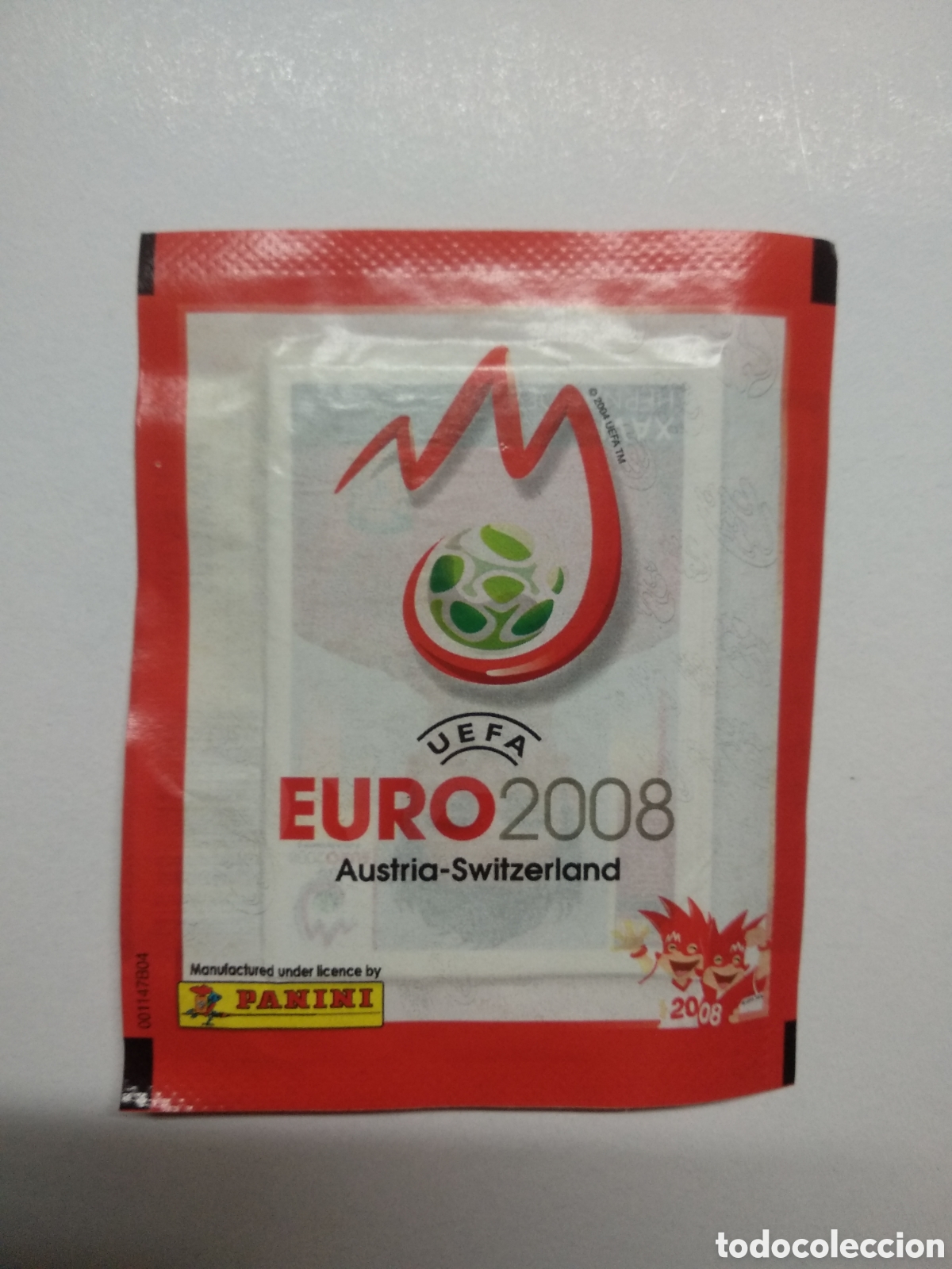 Football Stickers: SOBRE DE CROMOS SIN ABRIR EURO 2008 VERSION TIRA ROJA ANCHA HORIZONTAL