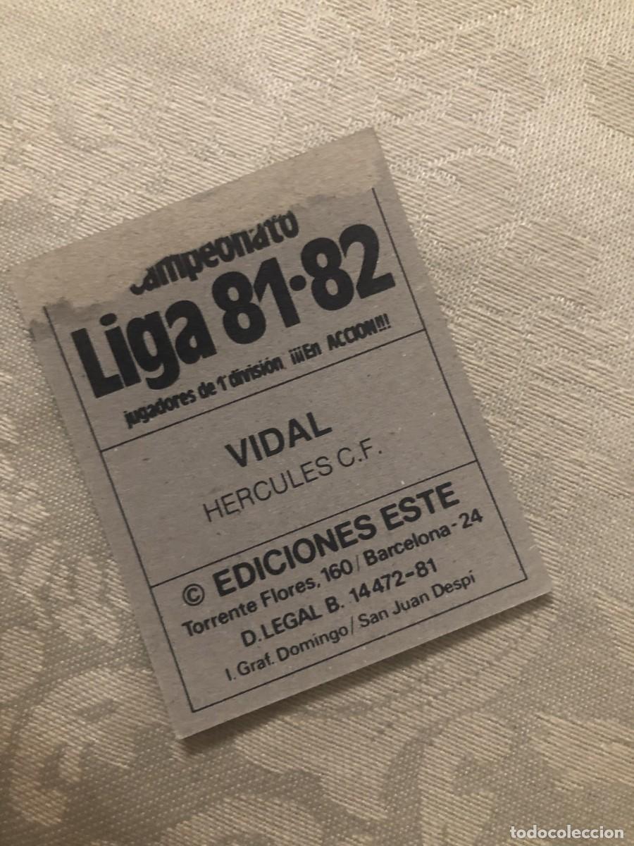 Cromos de f&uacute;tbol: VIDAL H&Eacute;RCULES ESTE 81 82 1981 1982 - Foto 2