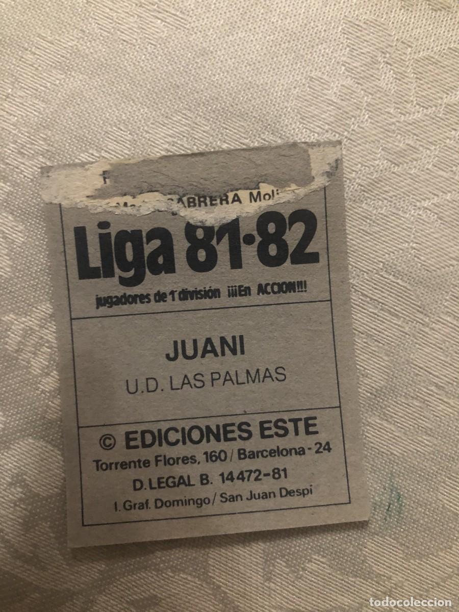 Cromos de f&uacute;tbol: JUANI LAS PALMAS ESTE 81 82 1981 1982 - Foto 2