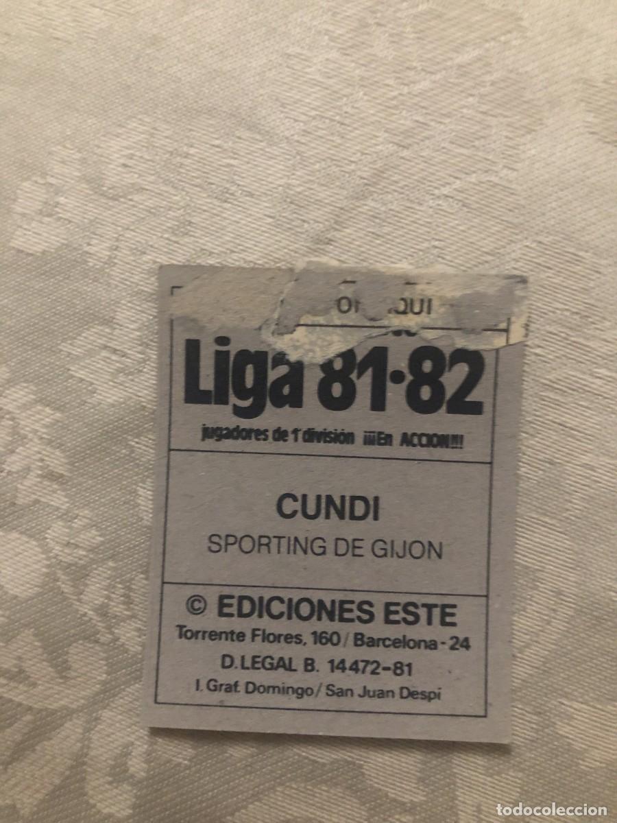 Cromos de f&uacute;tbol: CUNDI SPORTING ESTE 81 82 1981 1982 - Foto 2