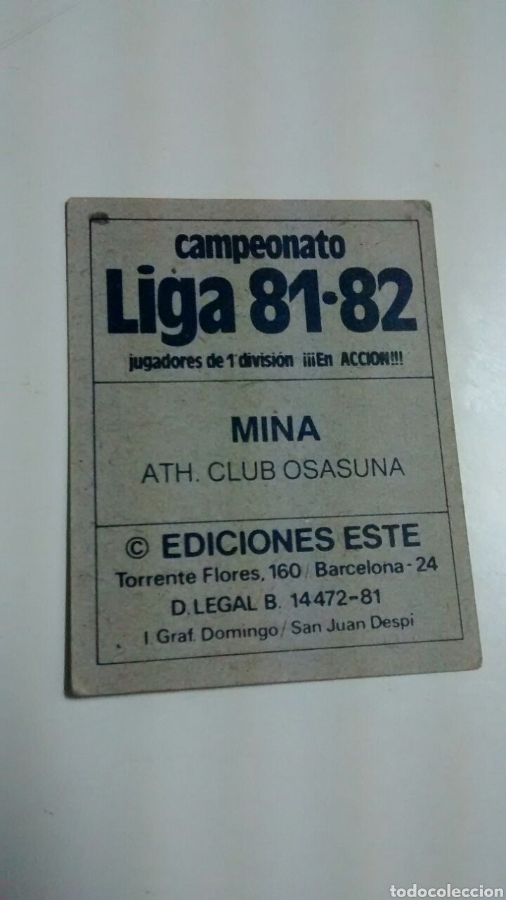 Cromos de f&uacute;tbol: 81 82 1981 1982 ESTE MINA - Foto 2