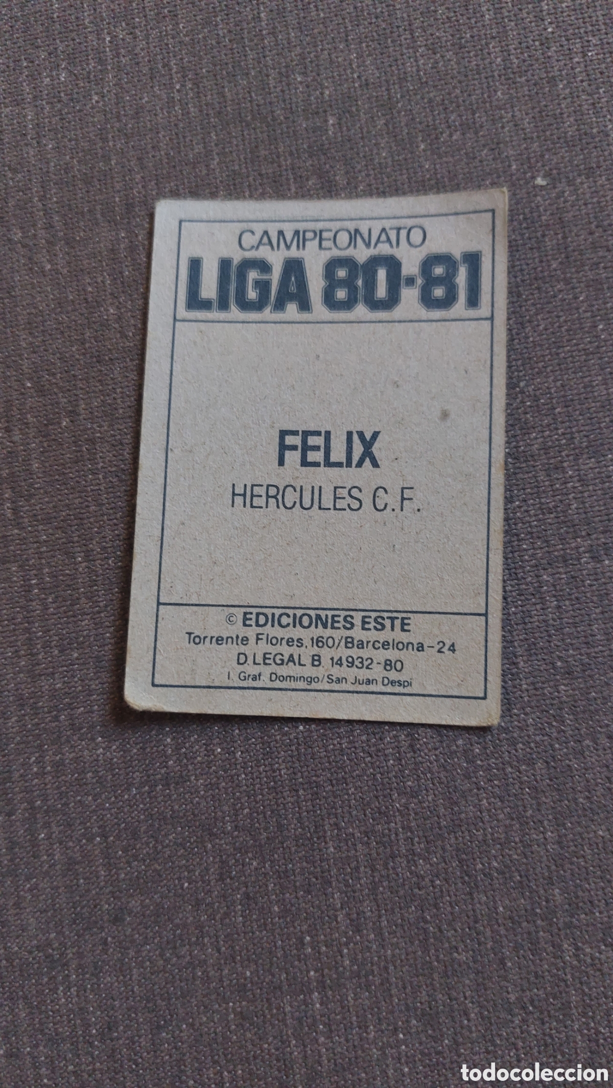 Cromos de f&uacute;tbol: Felix sin pegar hercules 80/81 - Foto 2