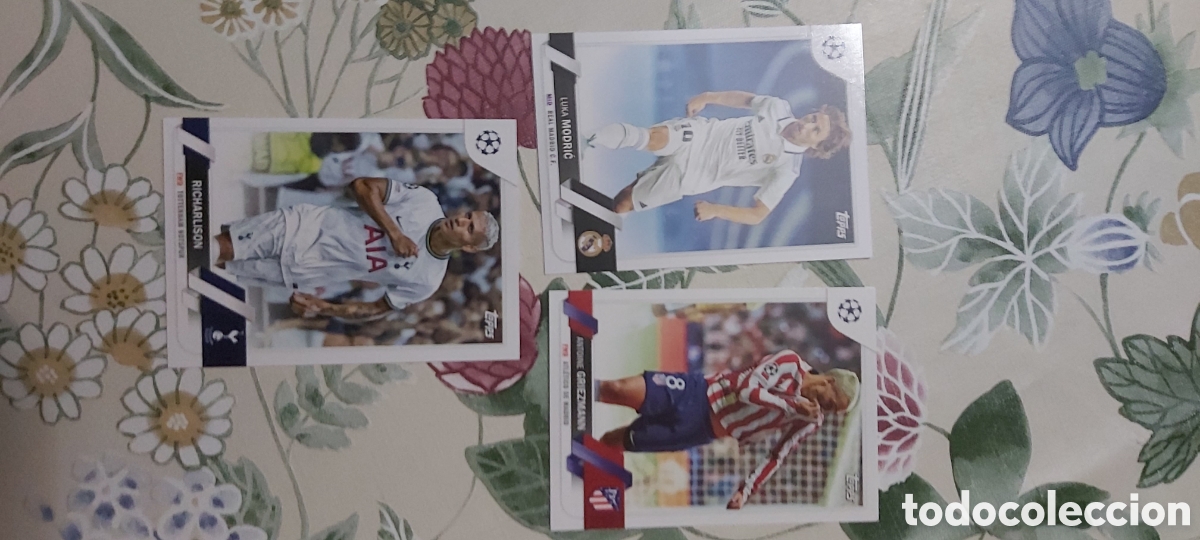 Cromos de F&uacute;tbol: lote de 3 cartas de la coleccion topps modric griezmann