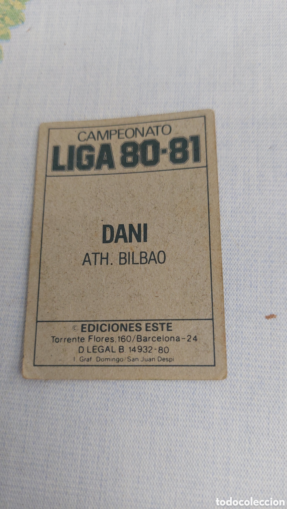 Cromos de f&uacute;tbol: Dani sin pegar bilbao 80/81 - Foto 2