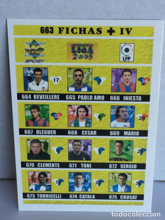 Fu&szlig;ball-Sticker: 663 Indice Checklist LAS FICHAS DE LA LIGA 02 03 2002 2003 MUNDICROMO