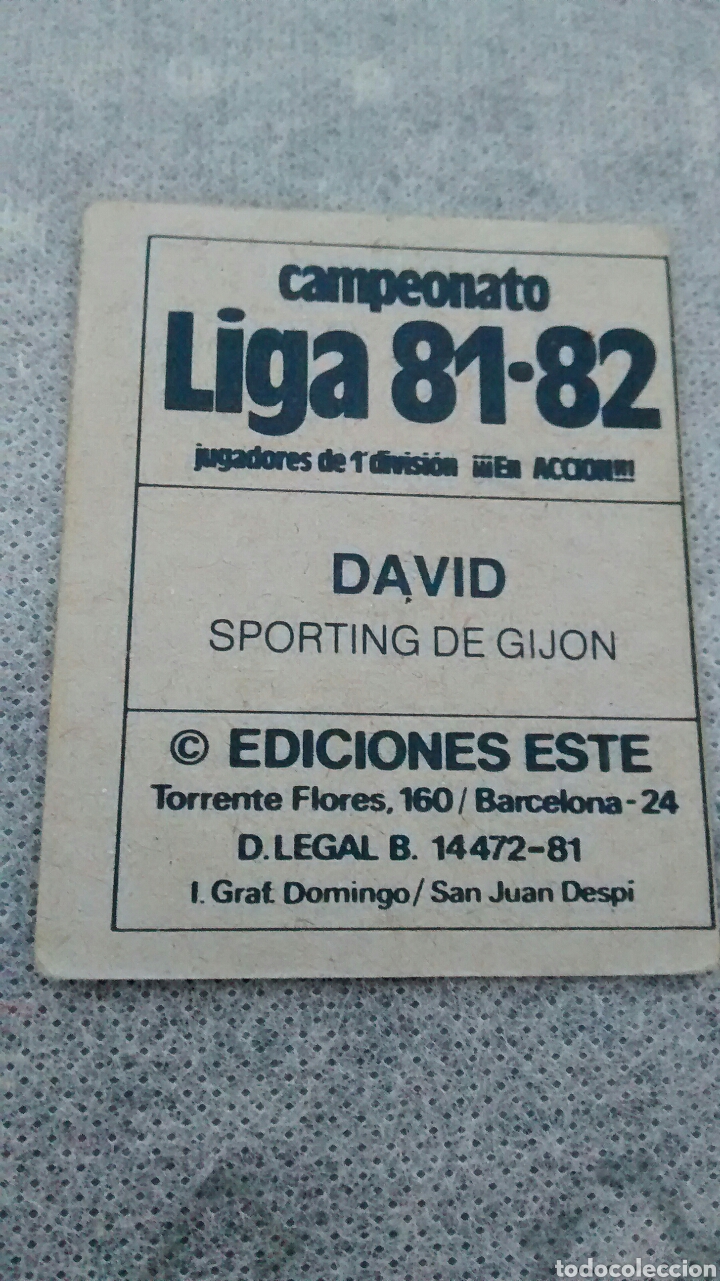 Cromos de f&uacute;tbol: 81 82 1981 1982 ESTE DAVID - Foto 2