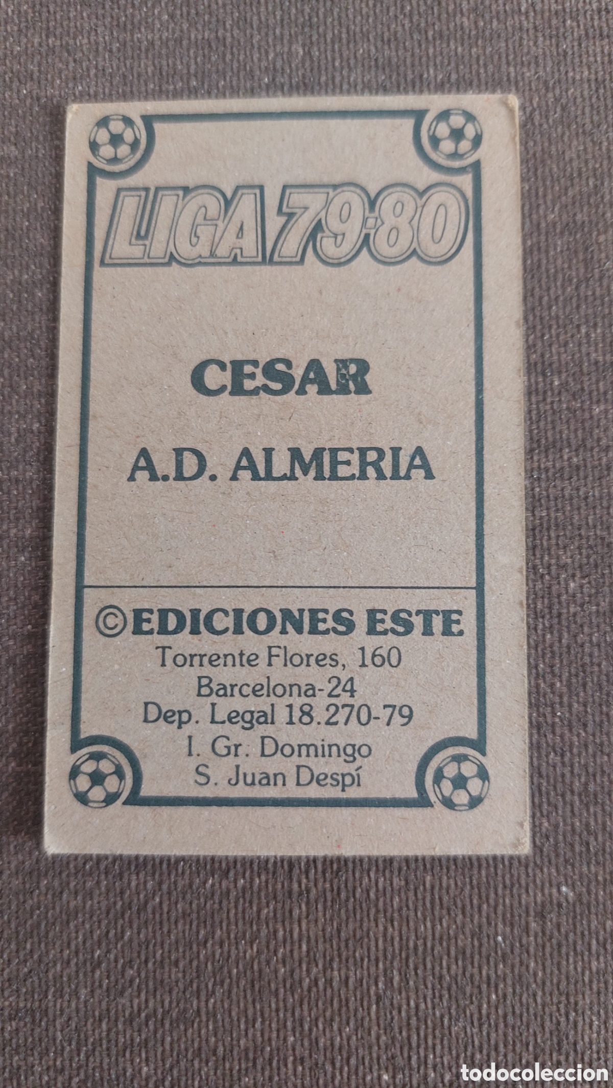 Cromos de f&uacute;tbol: Cesar Almer&iacute;a sin pegar 79/80 - Foto 2