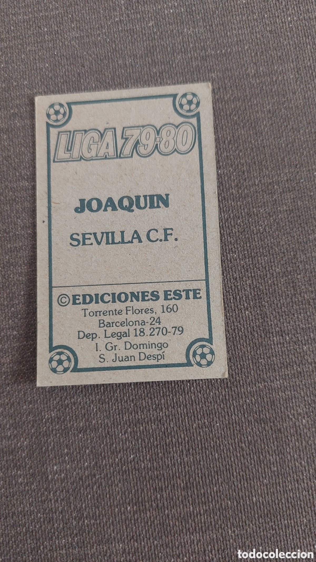 Cromos de f&uacute;tbol: Joaquin sin pegar sevilla 79/80 - Foto 1