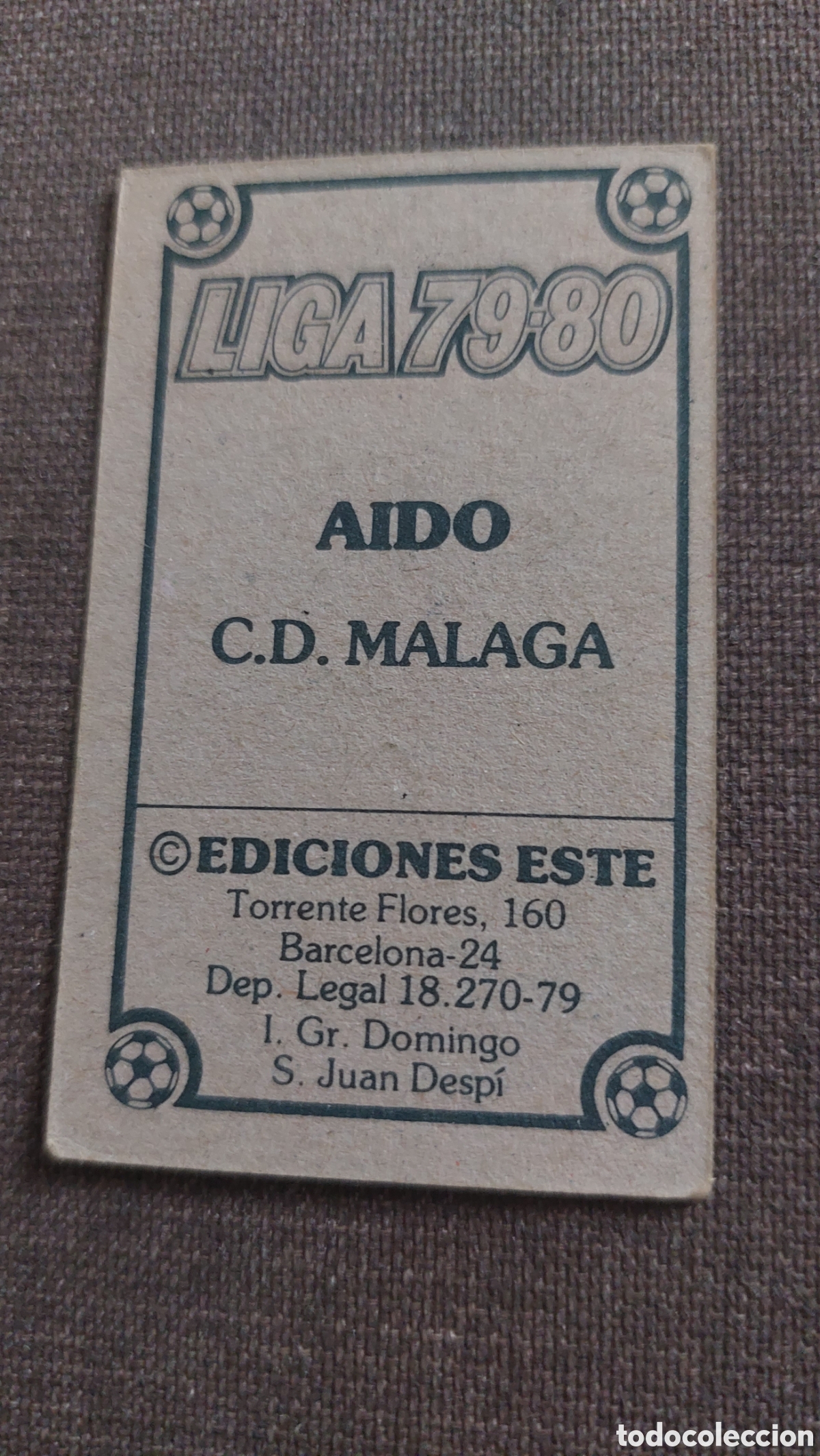 Cromos de f&uacute;tbol: Aido sin pegar malaga 79/80 - Foto 1