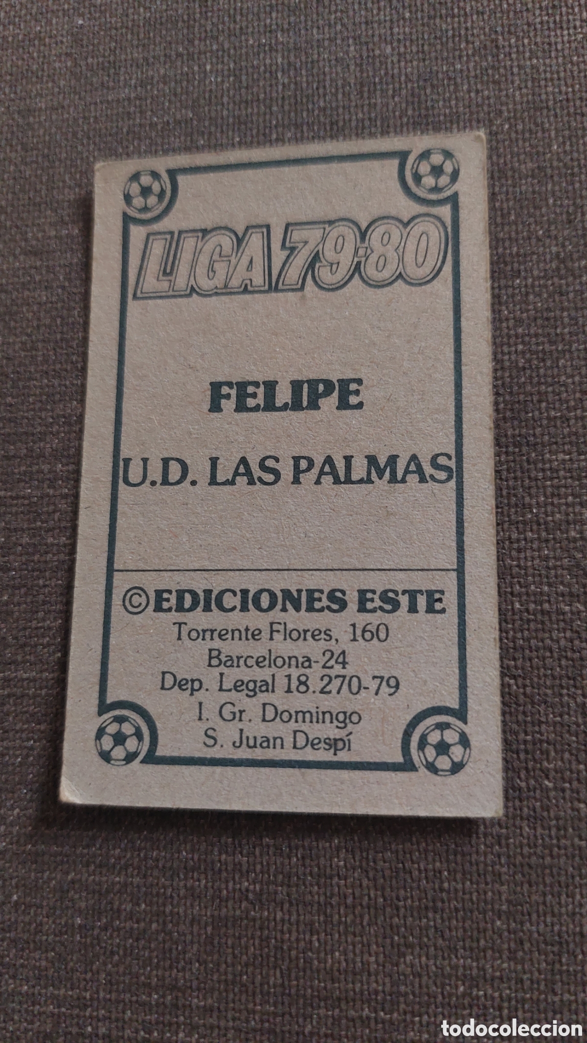 Cromos de f&uacute;tbol: Felipe sin pegar las palmas 79/80 - Foto 1