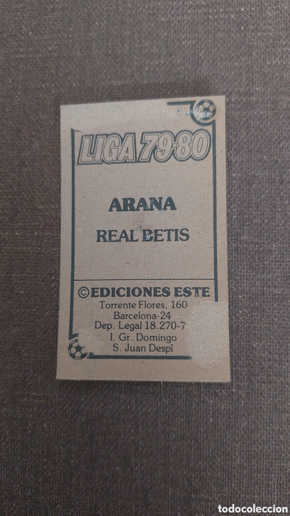 Cromos de f&uacute;tbol: Arana betis 79/80 - Foto 2