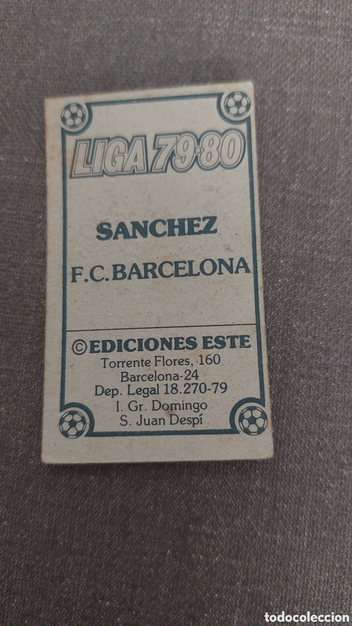Cromos de f&uacute;tbol: Sanchez sin pegar barcelona 79/80 - Foto 2