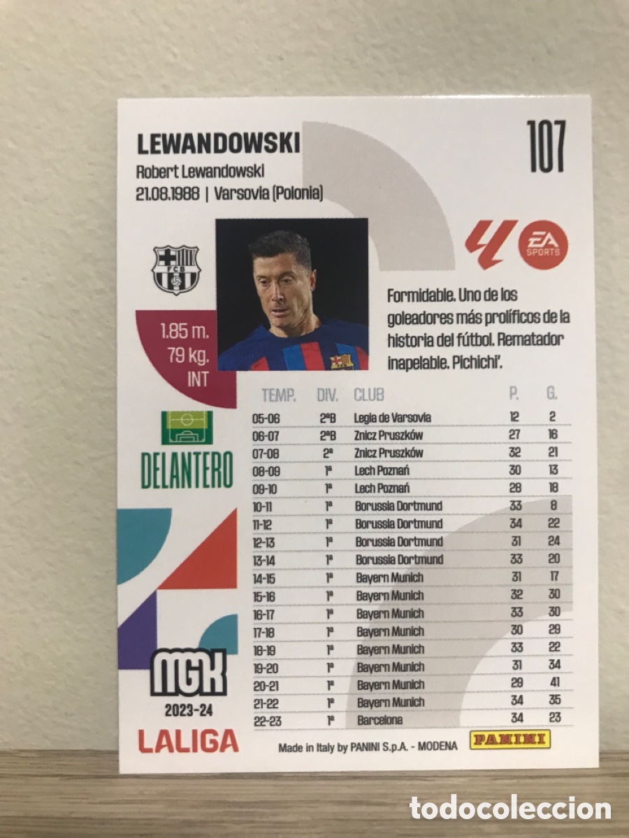 Cromos de f&uacute;tbol: 107 Lewandowski Barsa, Megacracks 23/24 - Foto 2