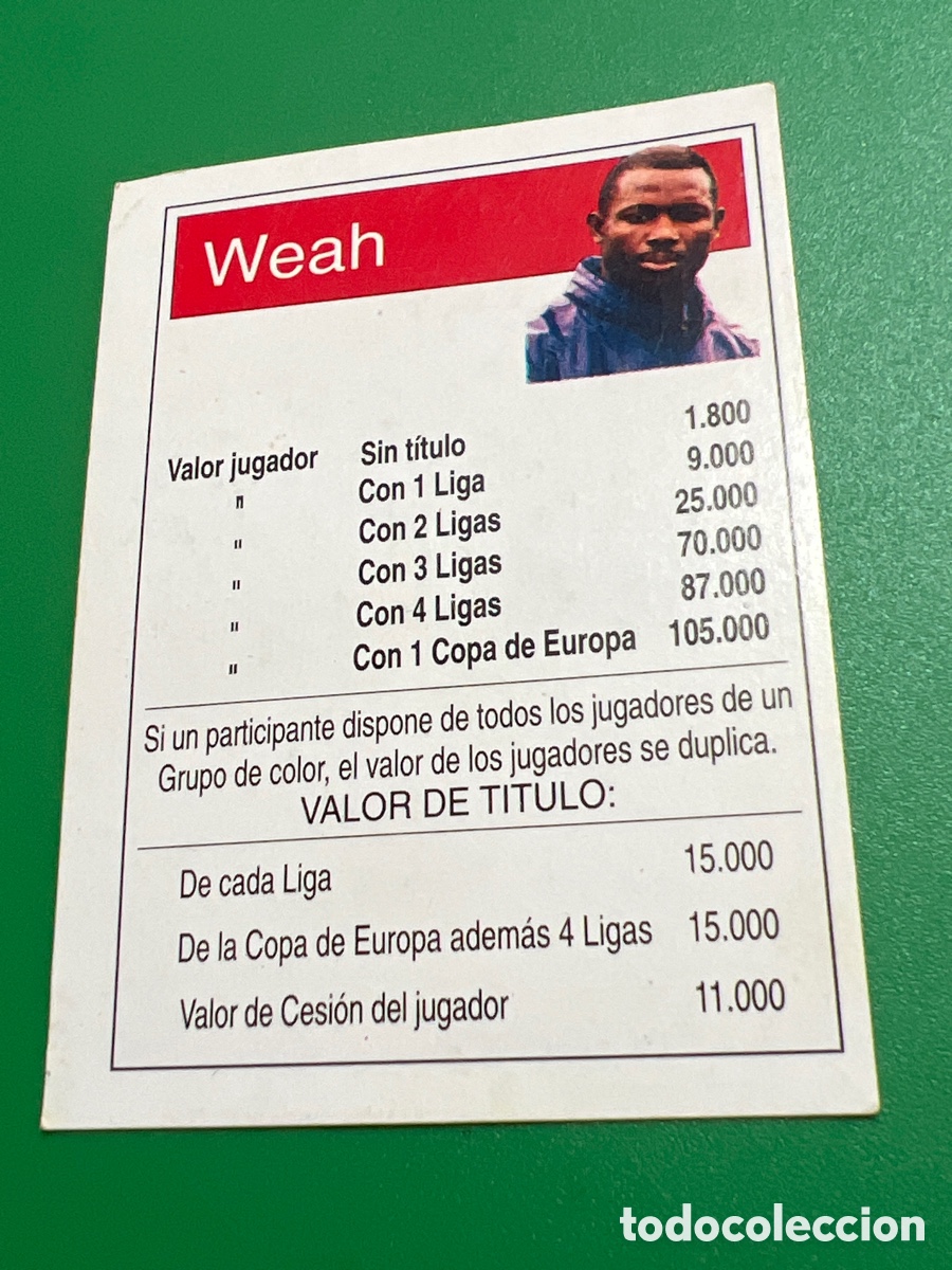 Football Stickers: C3019. CROMO DE WEAH JUEGO DE MESA WEAH, CEDIDO