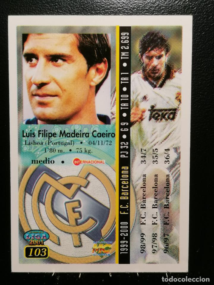 103 figo real madrid fichas de la liga 2001 00 - Compra venta en