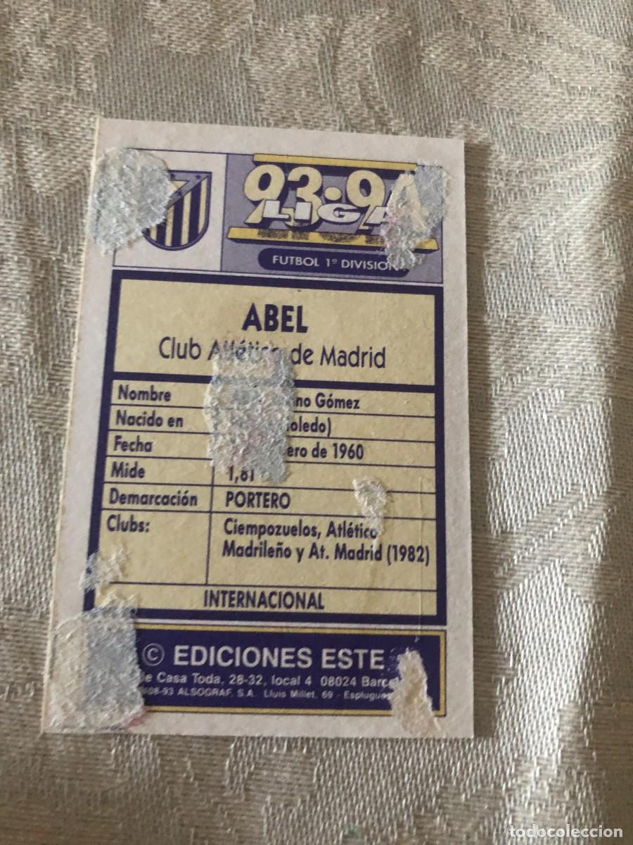 Cromos de f&uacute;tbol: ABEL AT MADRID EDICIONES ESTE 1993-1994 93 - Foto 2