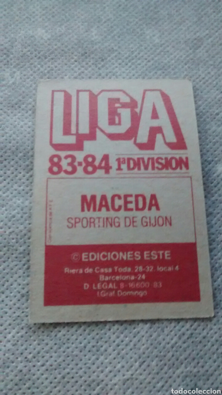 Cromos de f&uacute;tbol: MACEDA ESTE 83 84 (A6) - Foto 2