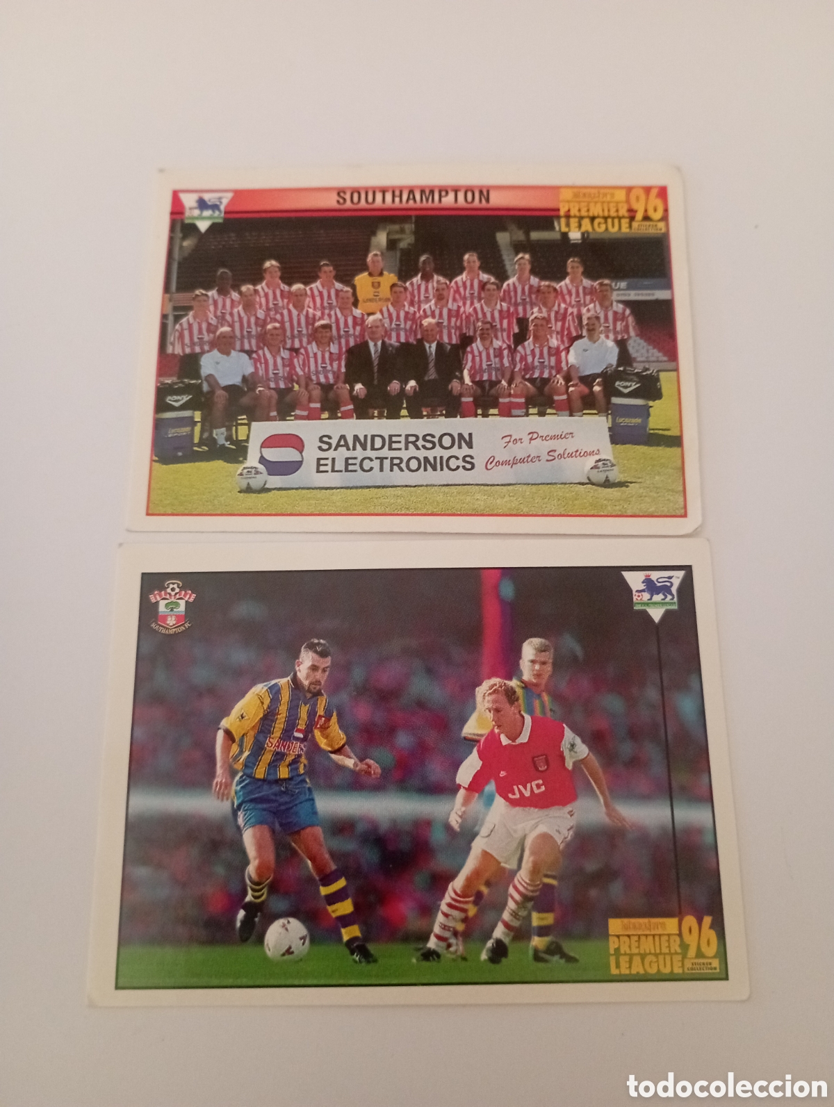 Cromos de f&uacute;tbol: CROMOS SOUTHAMPTON 239 y 259 PREMIERE LEAGUE TEMPORADA 95 96 MERLIN COLLECTION FUTBOL LIGA INGLESA