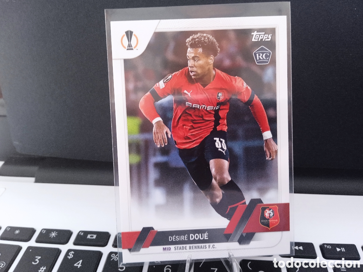 2022 Topps Chrome UEFA Club Competitions Desire Doue Désiré Doué PSA 8