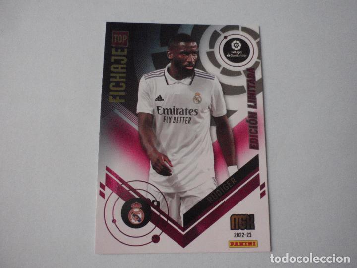 Cromos de F&uacute;tbol: Cromo futbol RUDIGER EDICI&Oacute;N LIMITADA. Trading card MGK Megacracks LA LIGA 2022 2023 Panini 22 23
