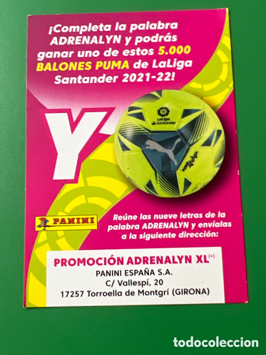 Fu&szlig;ball-Sticker: C3518. Adrenalyn XL 21 22 2021 2022 LETRA Y Promoci&oacute;n Premio bal&oacute;n puma La Liga Santander Panini