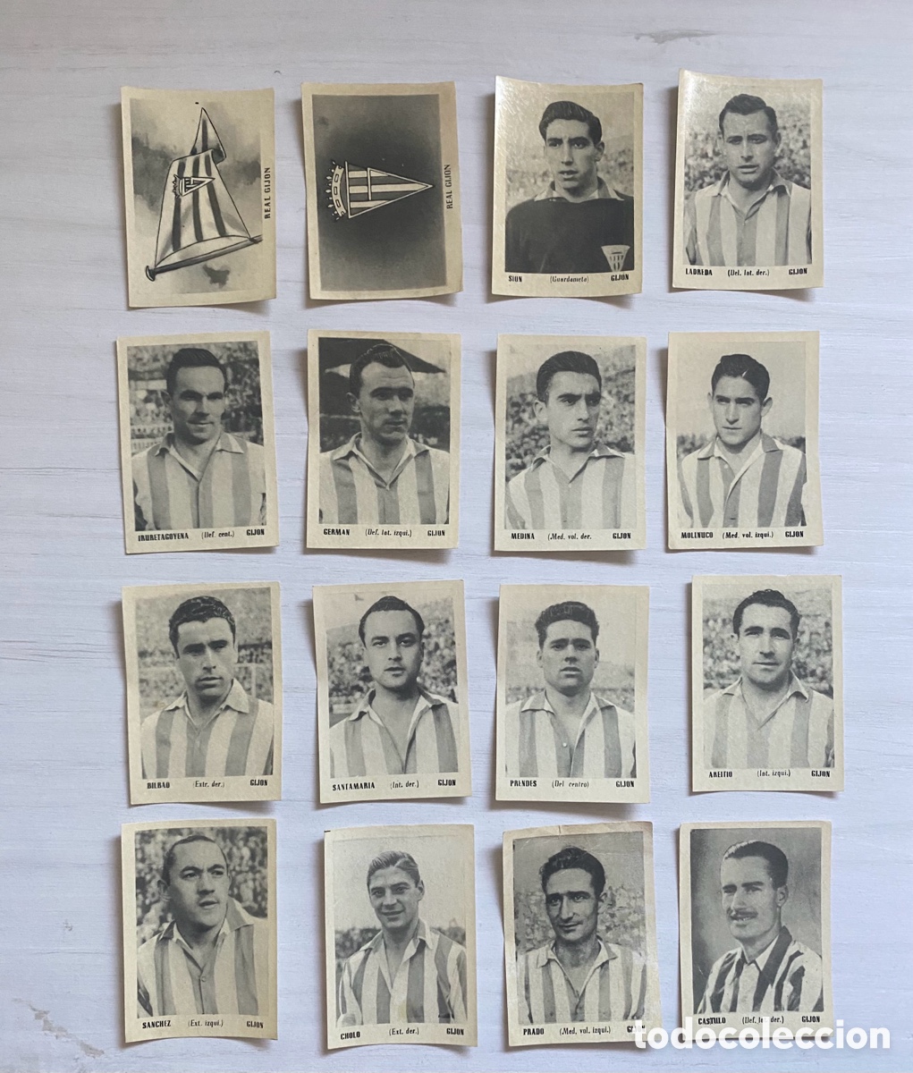 Cromos de F&uacute;tbol: Sporting Gijon Bruguera Ases del F&uacute;tbol 1951 1952 51 52 Equipo Completo. Sin pegar Nunca Pegado