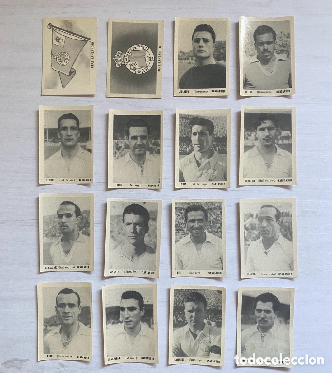 Football Stickers: Racing Santander Bruguera Ases del F&uacute;tbol 1951 1952 51 52 Equipo Completo. Sin pegar Nunca Pegado