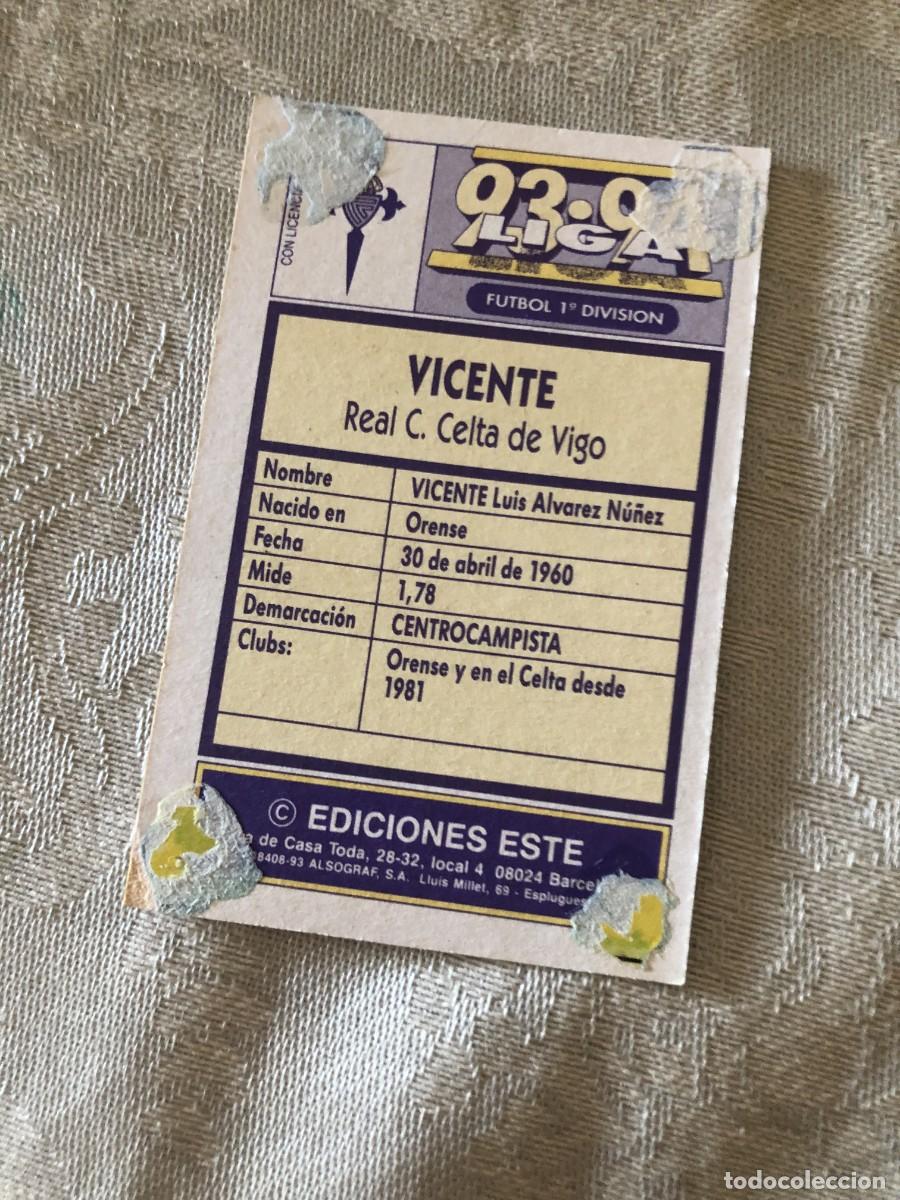 Cromos de f&uacute;tbol: VICENTE CELTA DE VIGO ESTE 93-94 - Foto 2