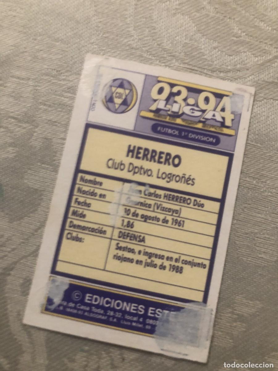 Cromos de f&uacute;tbol: HERRERO LOGRO&Ntilde;&Eacute;S ESTE 93-94 - Foto 2
