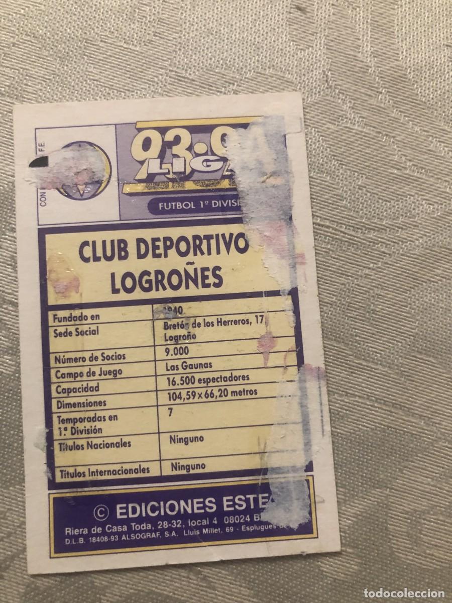 Cromos de f&uacute;tbol: ESCUDO LOGRO&Ntilde;&Eacute;S ESTE 93-94 - Foto 2