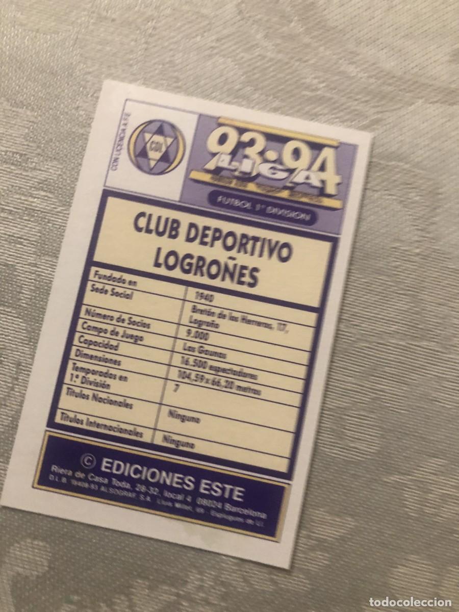 Cromos de f&uacute;tbol: ESCUDO LOGRO&Ntilde;&Eacute;S LOGRO&Ntilde;&Eacute;S ESTE 93-94 - Foto 2
