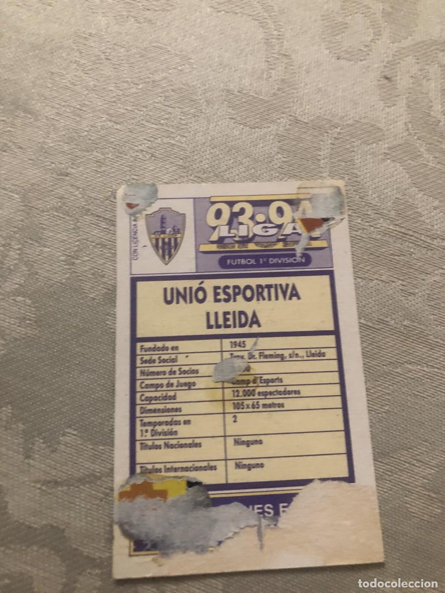 Cromos de f&uacute;tbol: ESCUDO LLEIDA ESTE 93-94 - Foto 2