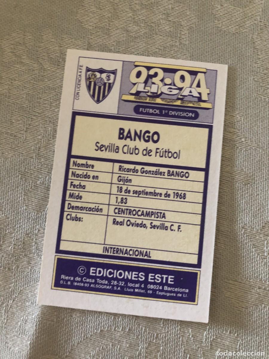 Cromos de f&uacute;tbol: BANGO SEVILLA ESTE 93 94 1993 1994 - Foto 2