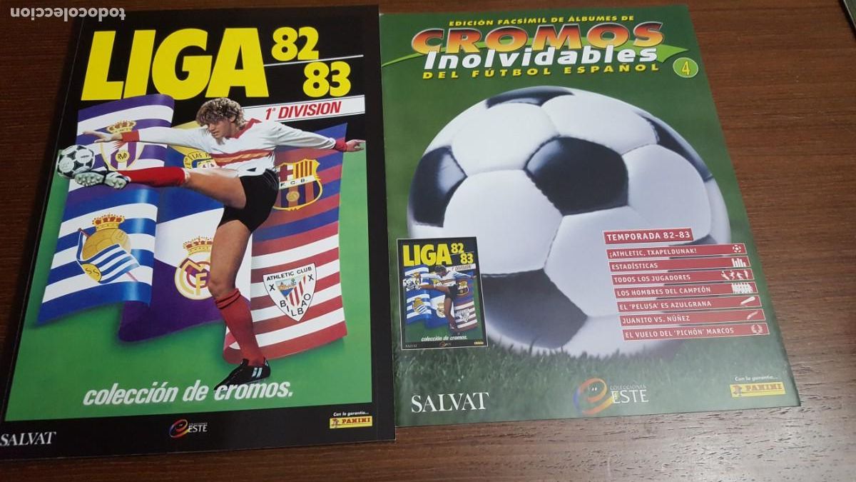 Cromos de f&uacute;tbol: ALBUM FACSIMIL LIGA 1982-1983 + FASCICULO-CROMOS INOLVIDABLES LIGA ESTE DE PANINI-EDITADO POR SALVAT